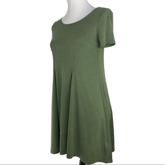 Silence + Noise Green Modal Short Sleeve Scoop Neck Business Career Dress XS/C32 - Picture 4 of 9